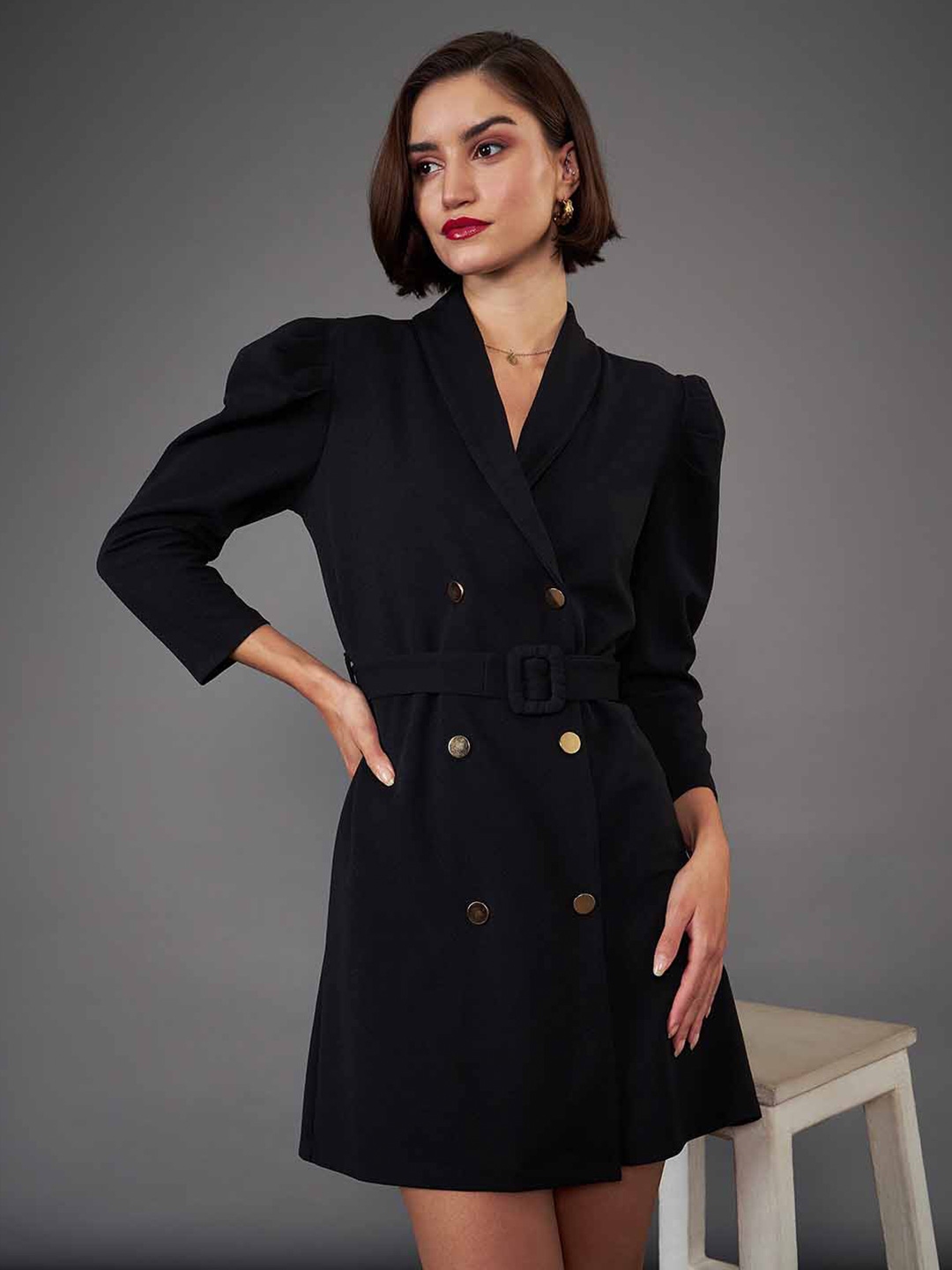 Puff sleeve discount blazer dress