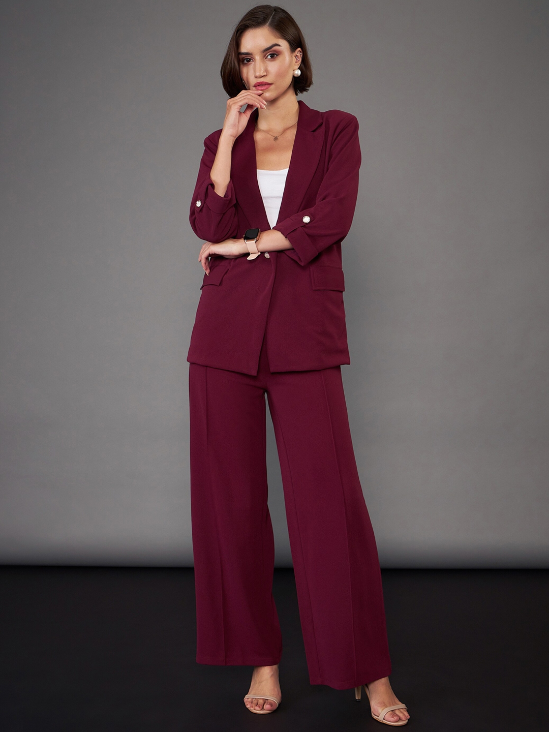 Buy SASSAFRAS Worklyf Single Breasted Blazer With Trouser - Suits for Women  24314260