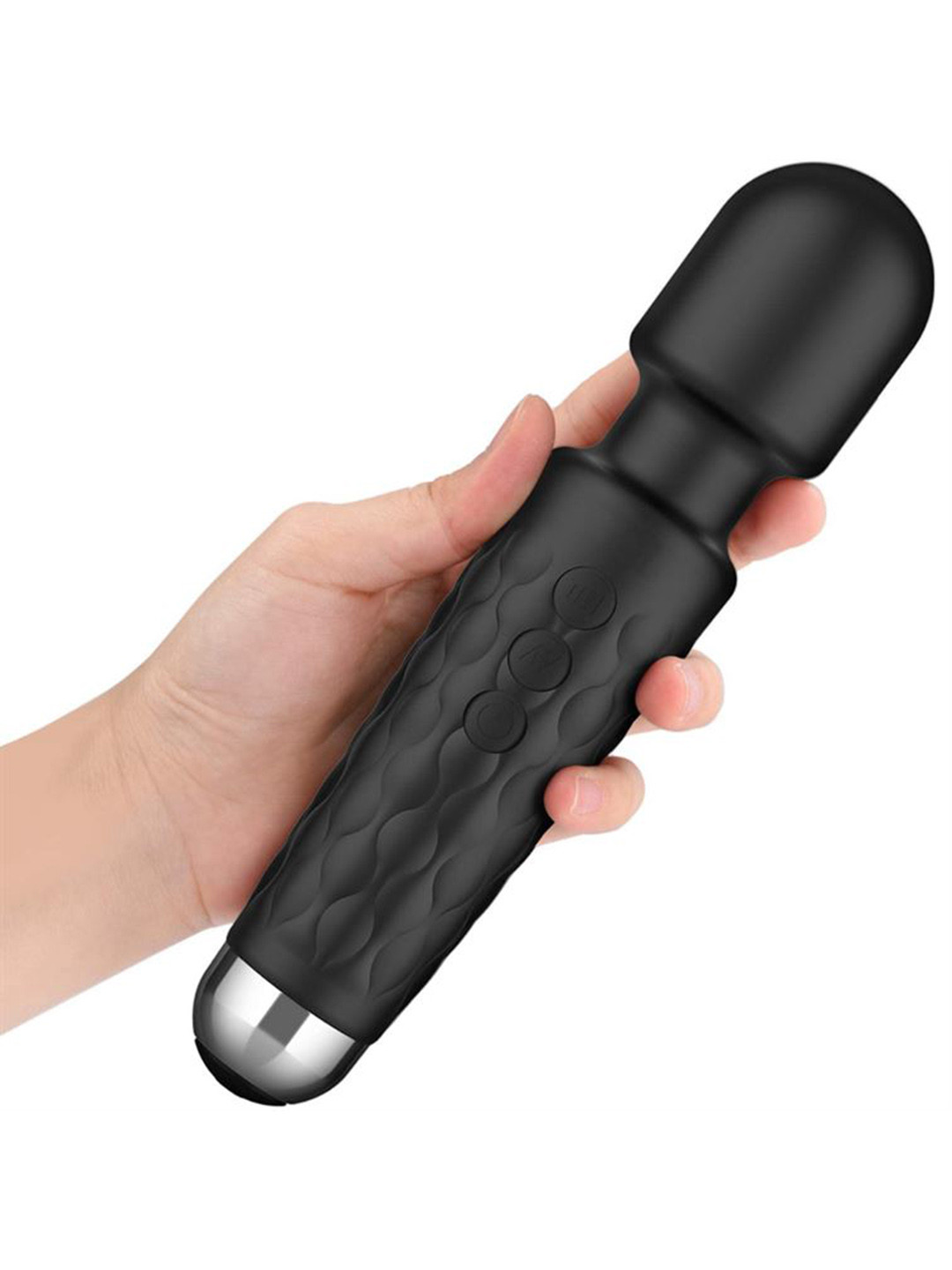Hill Islands Soft Silicone Waterproof Wand Massager - Black