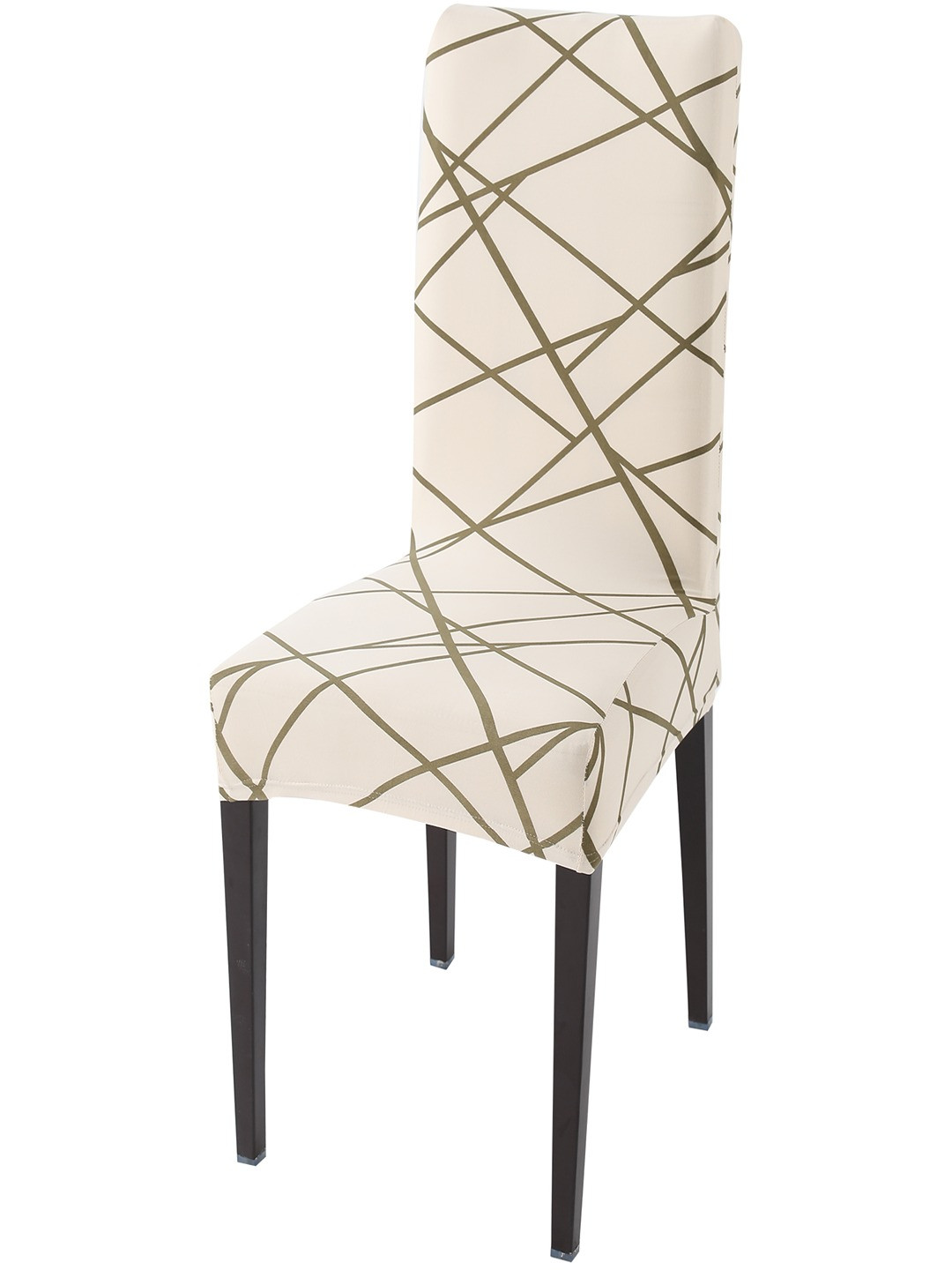 HOKIPO Beige Printed Stretchable Chair Covers