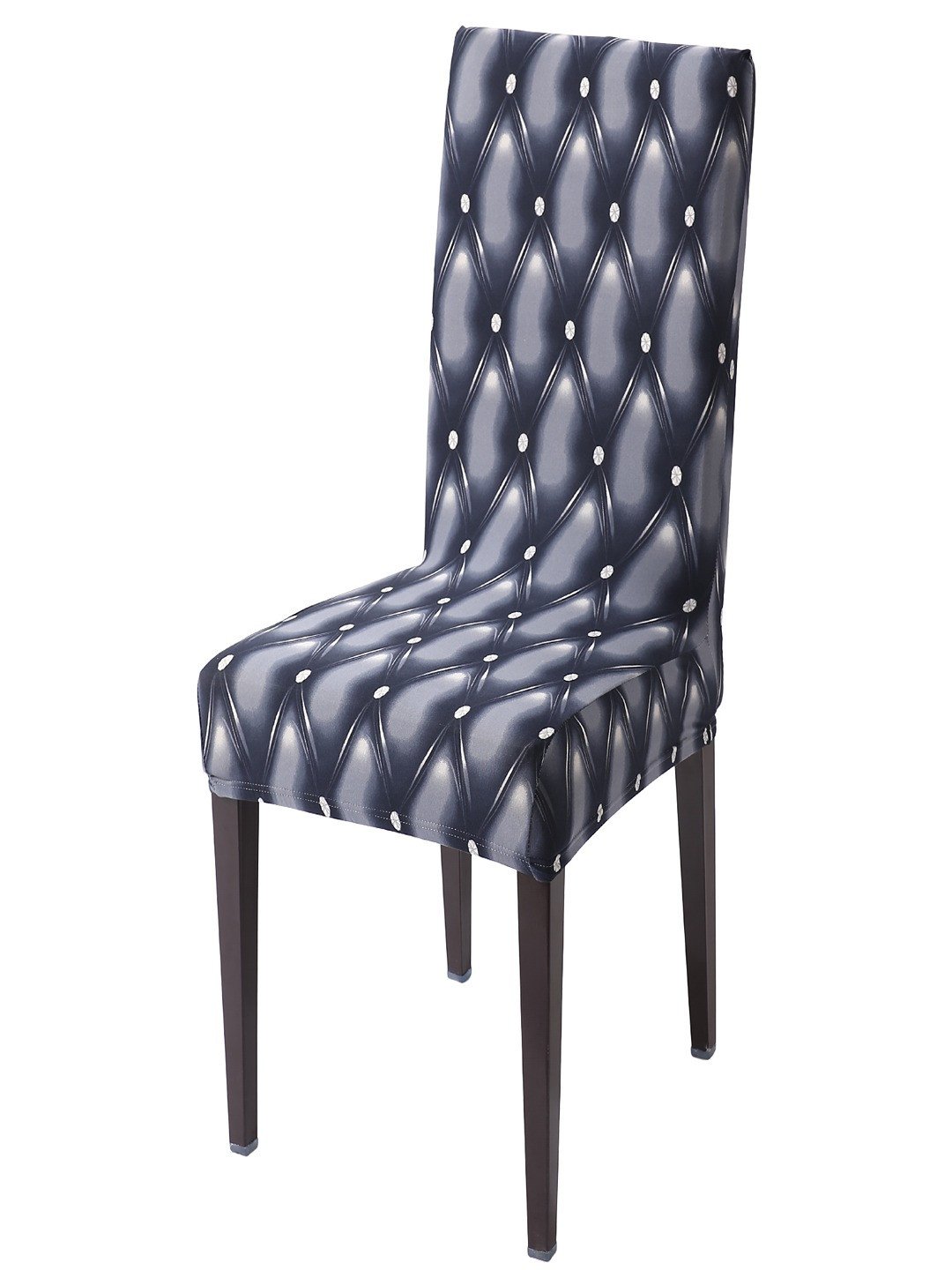 HOKIPO Blue & Grey Printed Stretchable Chair Cover