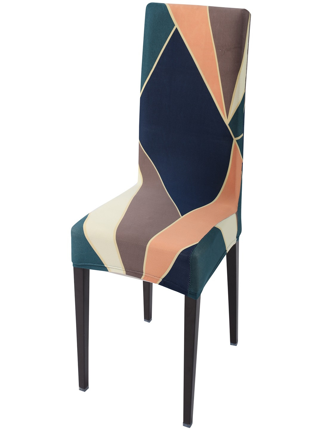 HOKIPO Green & Grey Printed Stretchable Chair Cover