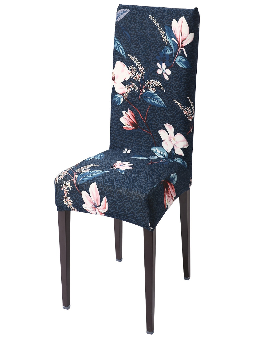 HOKIPO Blue & White Floral- Printed Stretchable Chair Cover