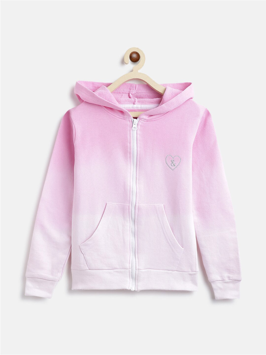TALES & STORIES Girls Long Sleeves Front Open Hooded Pullover