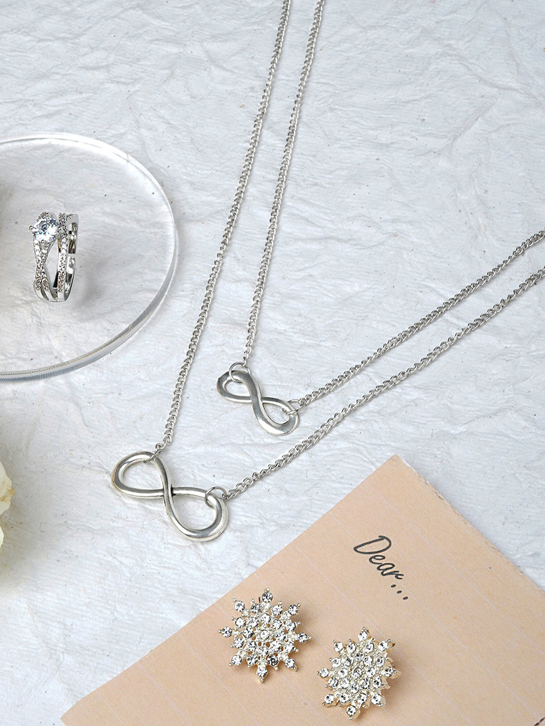 JOKER & WITCH Silver-Plated Atone-Studded Jewellery Set