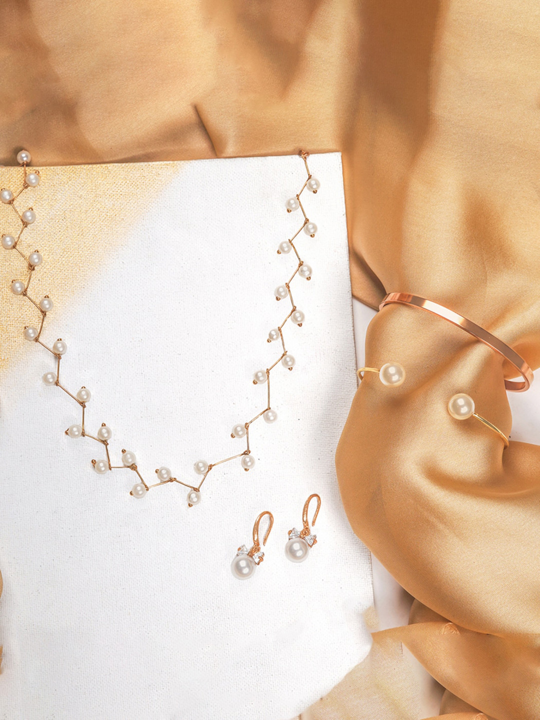 JOKER & WITCH Mae Set Of 4 Gold-Plated Pearl Beaded  Jewelry Set