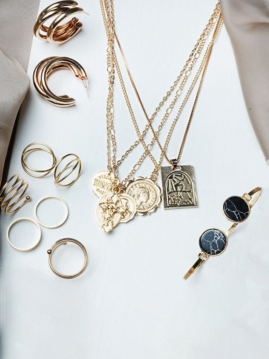 JOKER & WITCH Set Of 9 Gold-Plated Jewelry Set