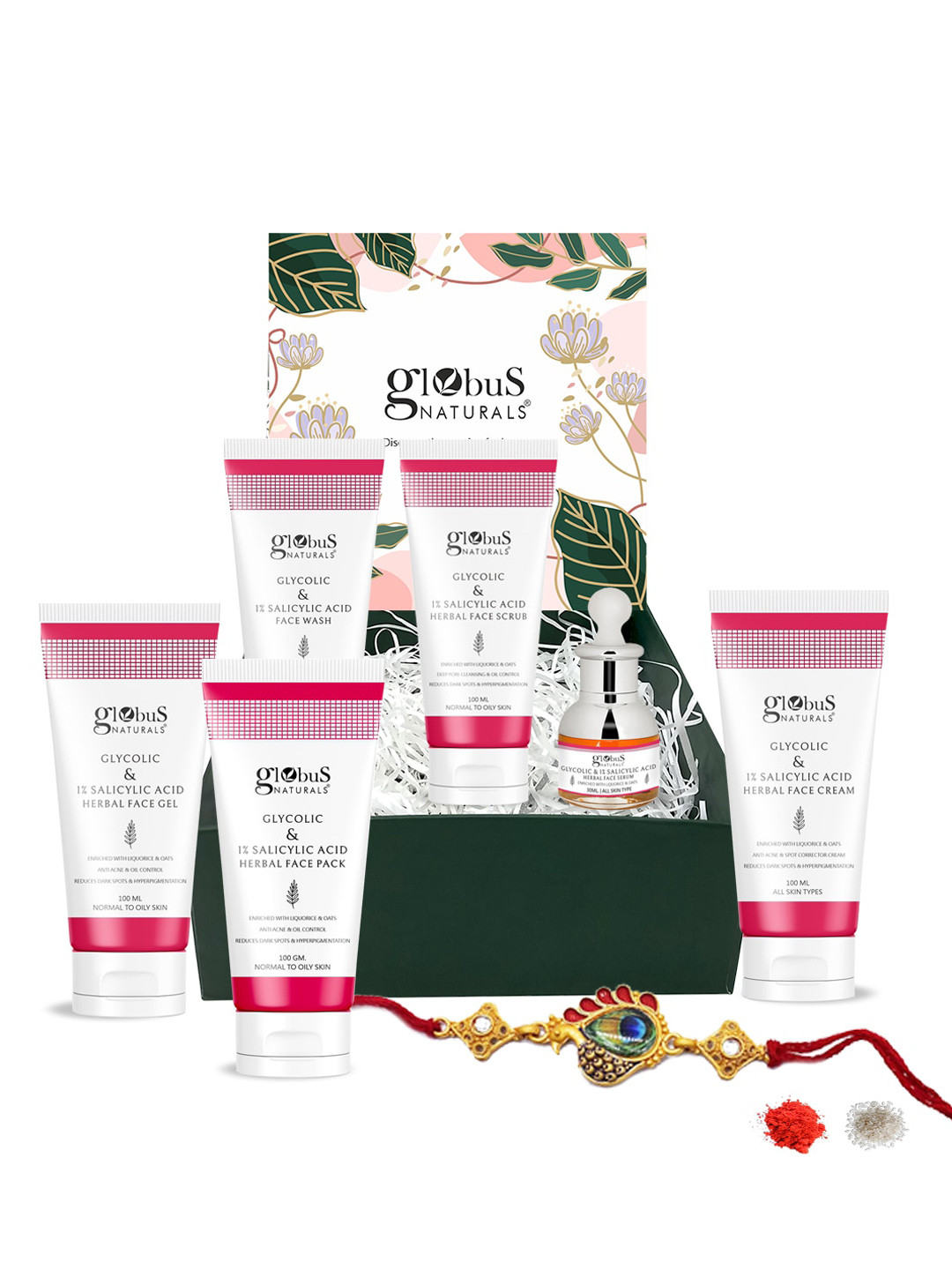 Globus naturals Set Of 6 Rakhi Gift Set With Skin Care