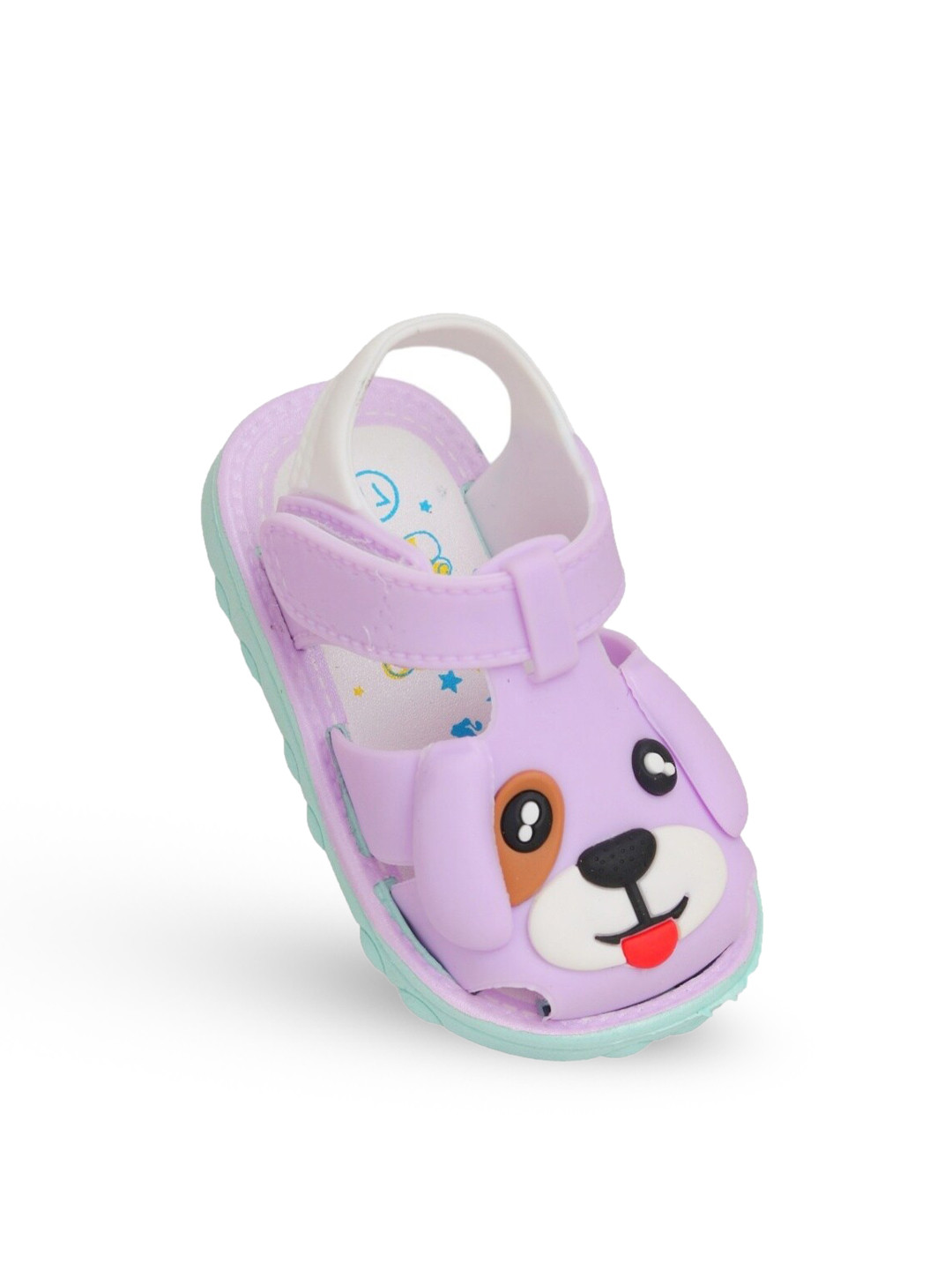 Yellow Bee Infant Girls Puppy Comfort Sandals With Velcro Closure