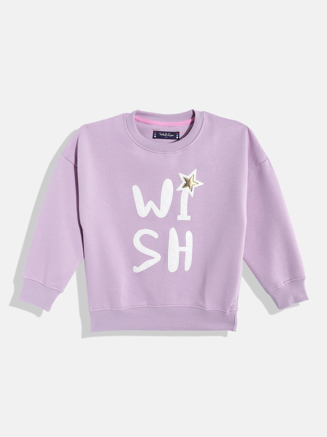 White Snow Girls Applique Detail Sweatshirt