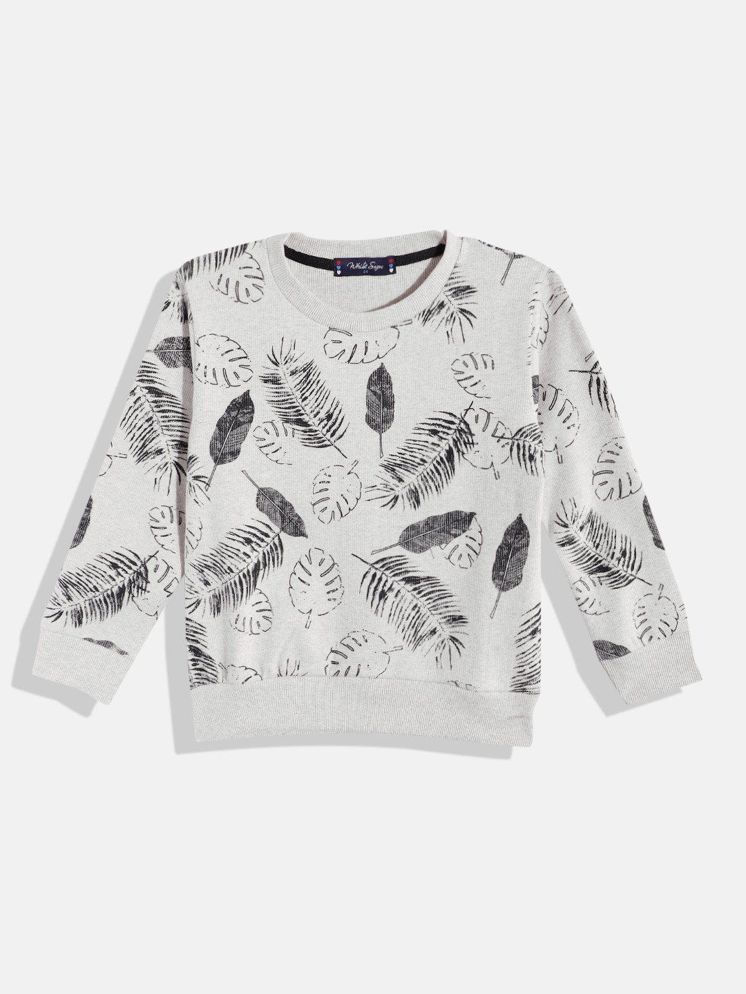 White Snow Girls Tropical Print Sweatshirt