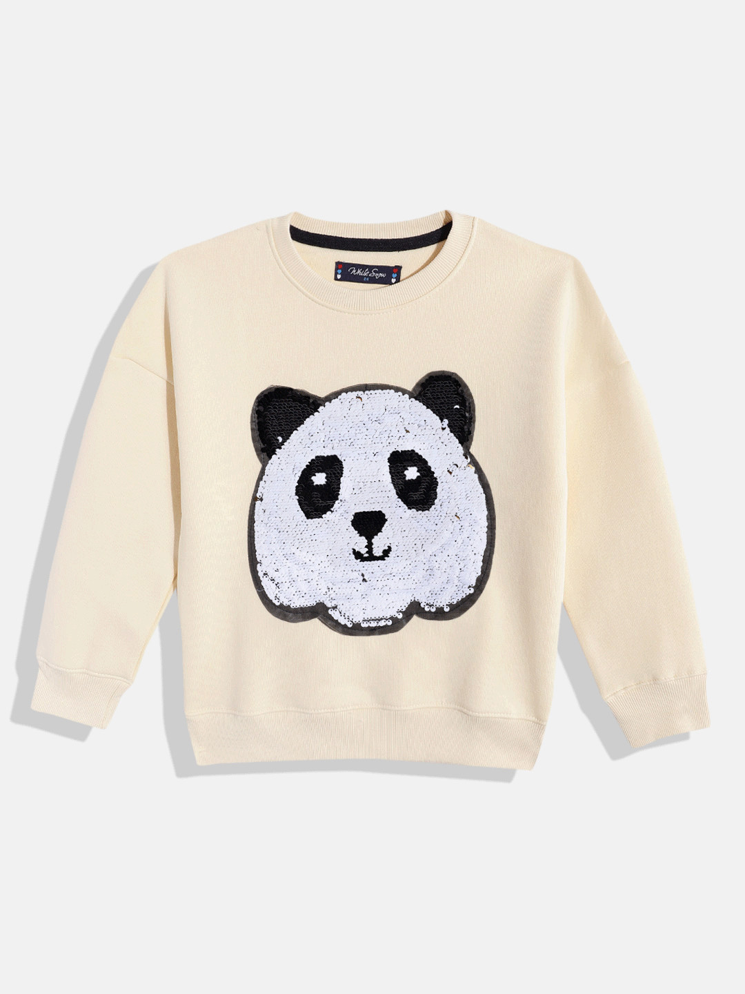 White Snow Girls Reversible Sequined Sweatshirt