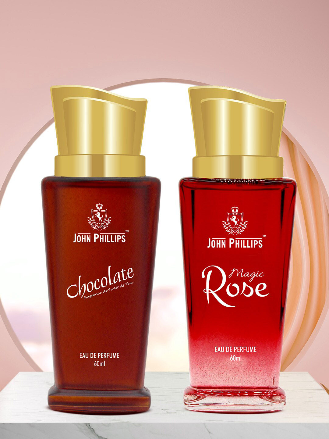 JOHN PHILLIPS Men Set Of 2 Luxury Chocolate & Magic Rose Eau De Parfum 60ml Each