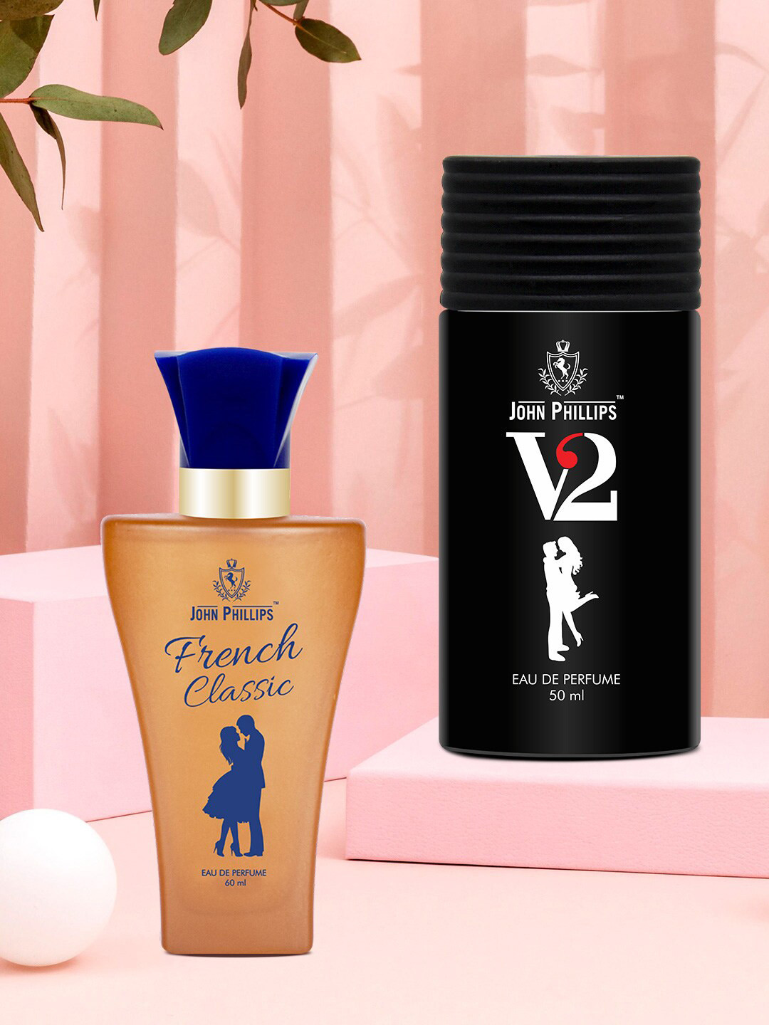 JOHN PHILLIPS Women Set of 2 Luxury French Classic EDP 60ml & V2 EDP 50ml