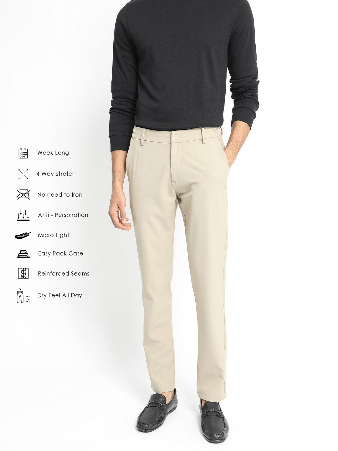 RARE RABBIT Men Traveller Mid-Rise Regular Fit Solid Trouser