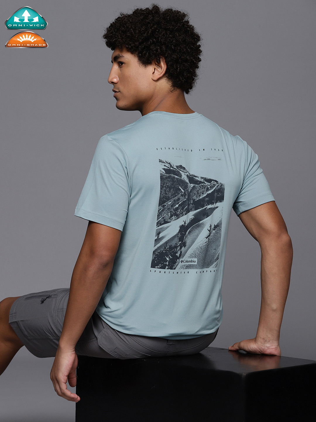Columbia Graphic Print Slim Fit Tech Trail Graphic Tshirt