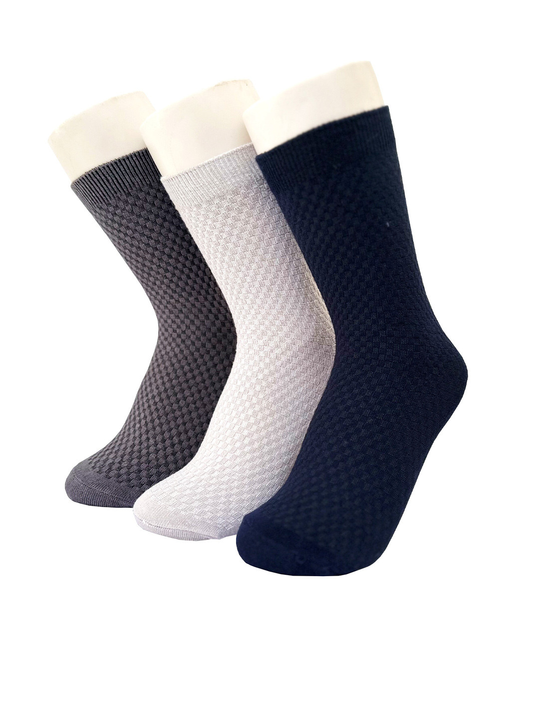 Alexvyan Men Pack of 3 Patterned Bamboo Calf-Length Summer Soft Socks