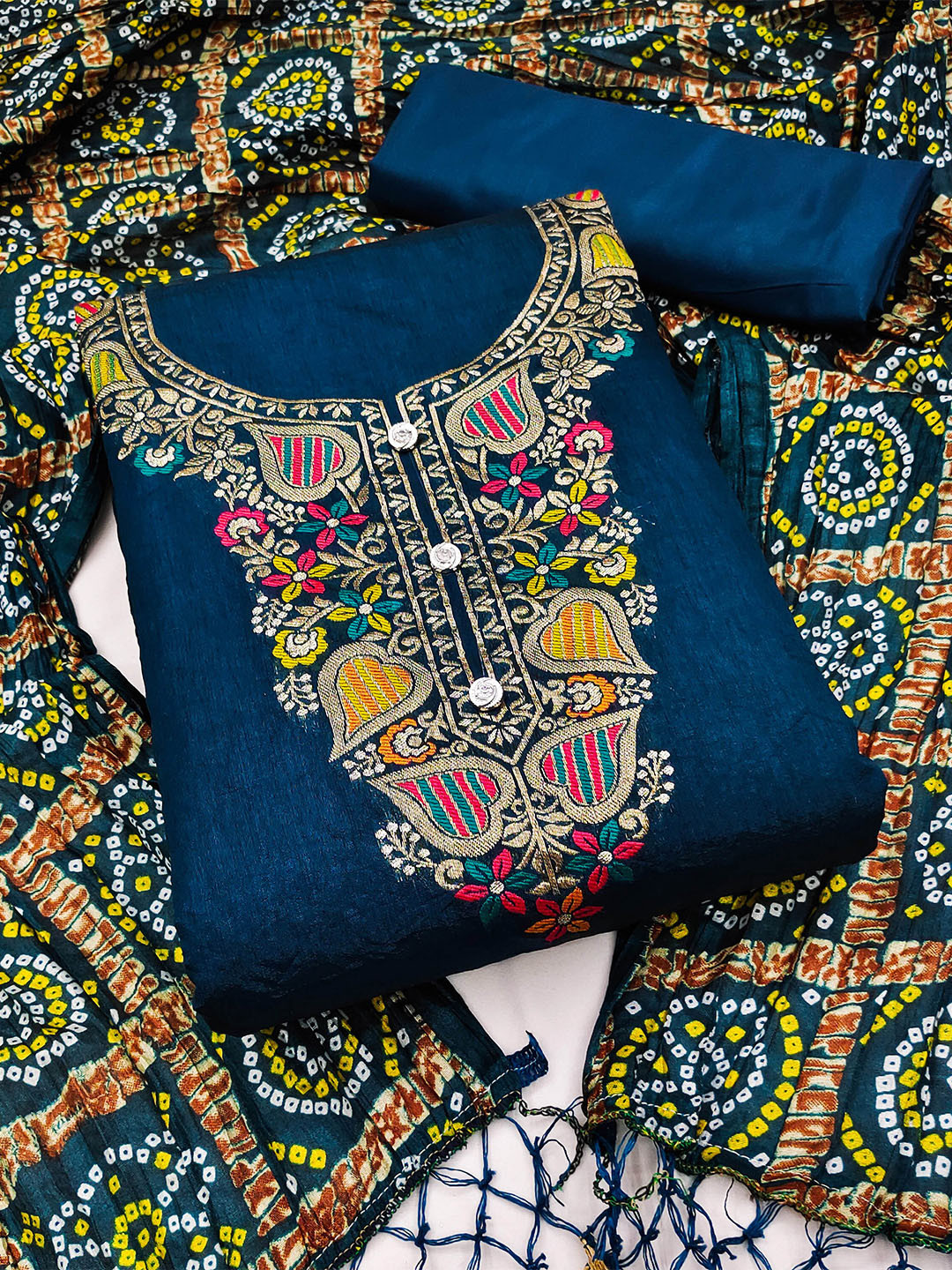 MANVAA Pure Silk Unstitched Dress Material