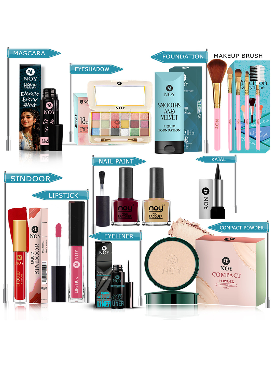 NOY 15 Pcs Iconic Makeup Gift Set - Combo No. YN126