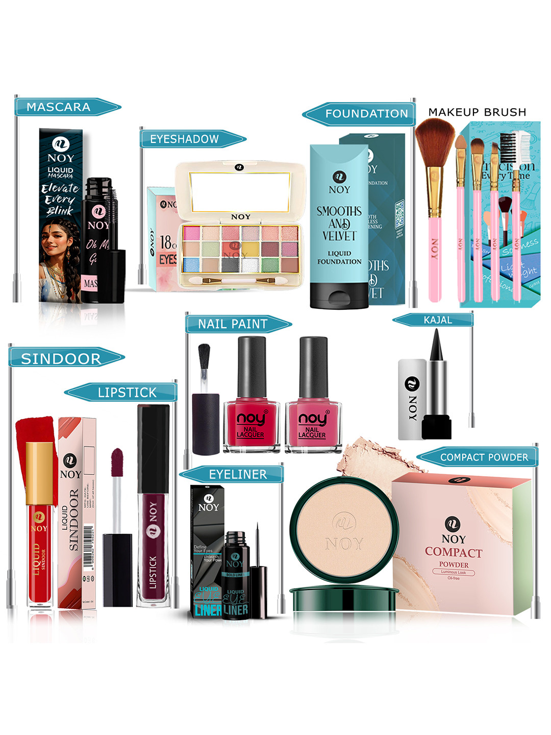 NOY Set of 15 Marvel Makeup Combo Gift Set - YN253