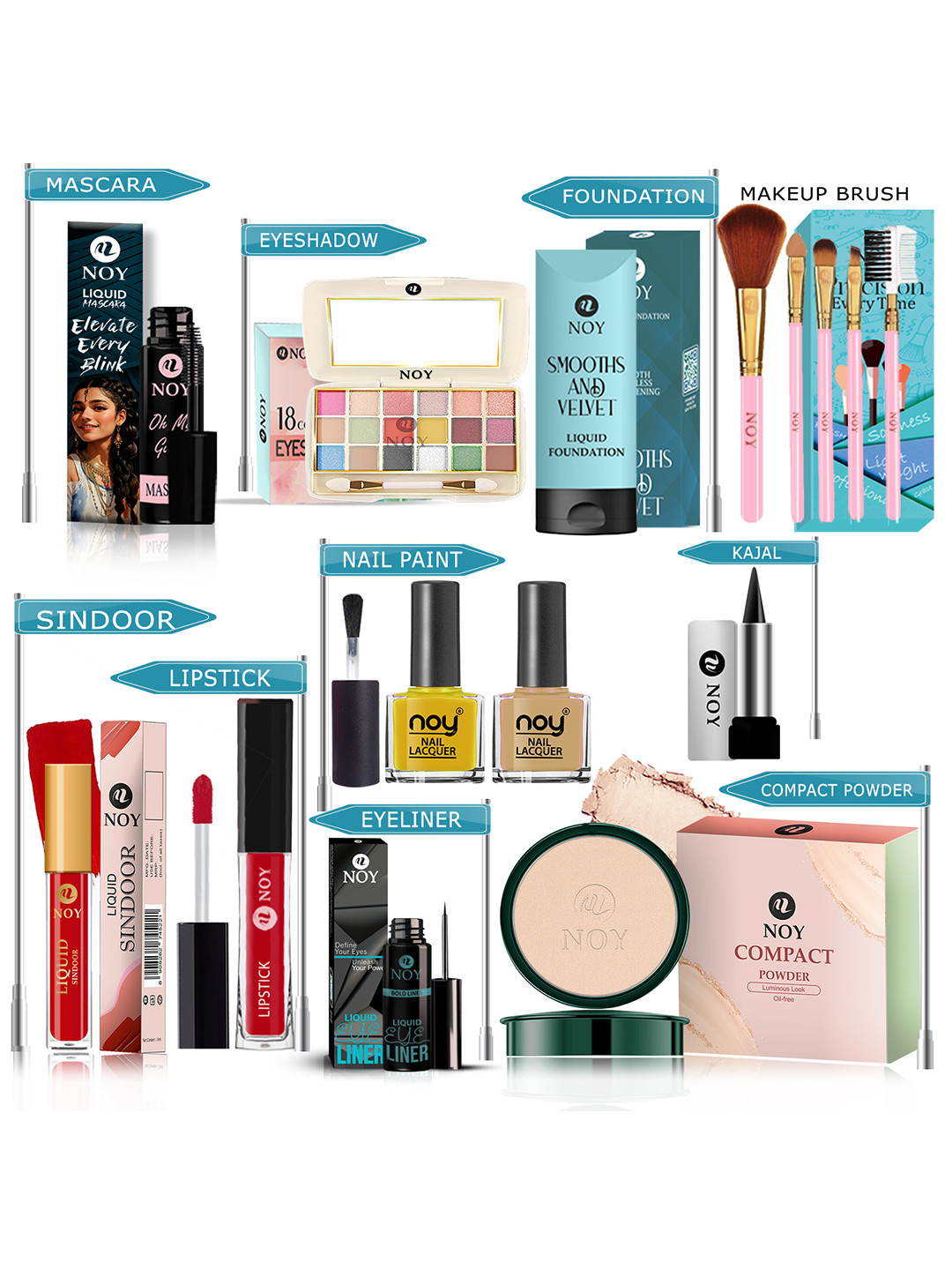 NOY Set of 15 Glamour Makeup Combo Gift Set - YN120