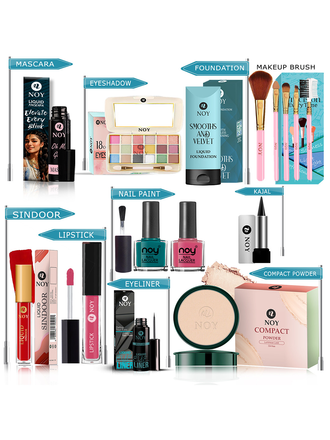 NOY Set Of 15 Makeup Combo Luxe Gift Set- #YN190
