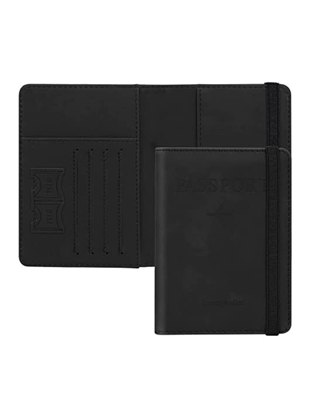 HOUSE OF QUIRK Unisex Textured Passport Holder With SIM Card Holder