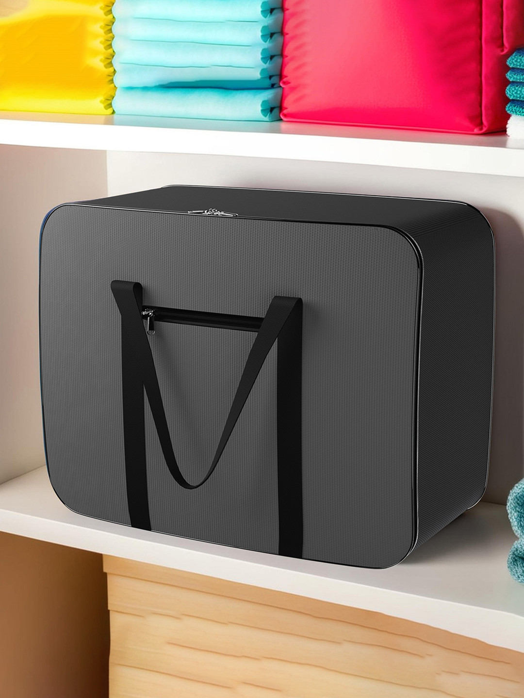 Kuber Industries Black Underbed Storage Bag For Clothes