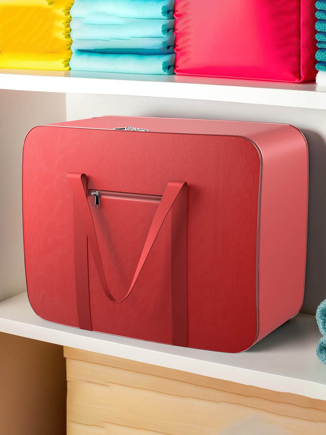 Kuber Industries Red Large Underbed Storage Bag