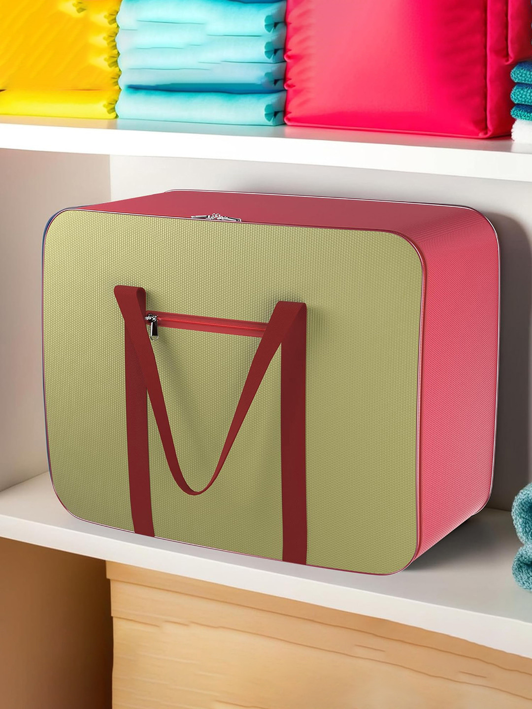 Kuber Industries Maroon & Brown Large Underbed Storage Bag