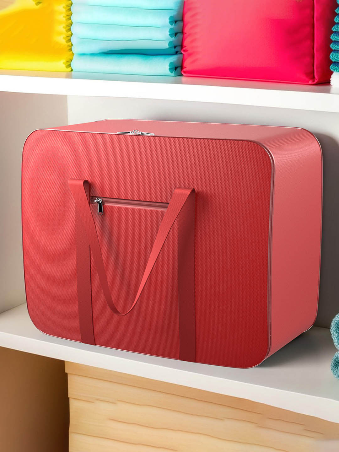 Kuber Industries Red Underbed Storage Bag With Handle