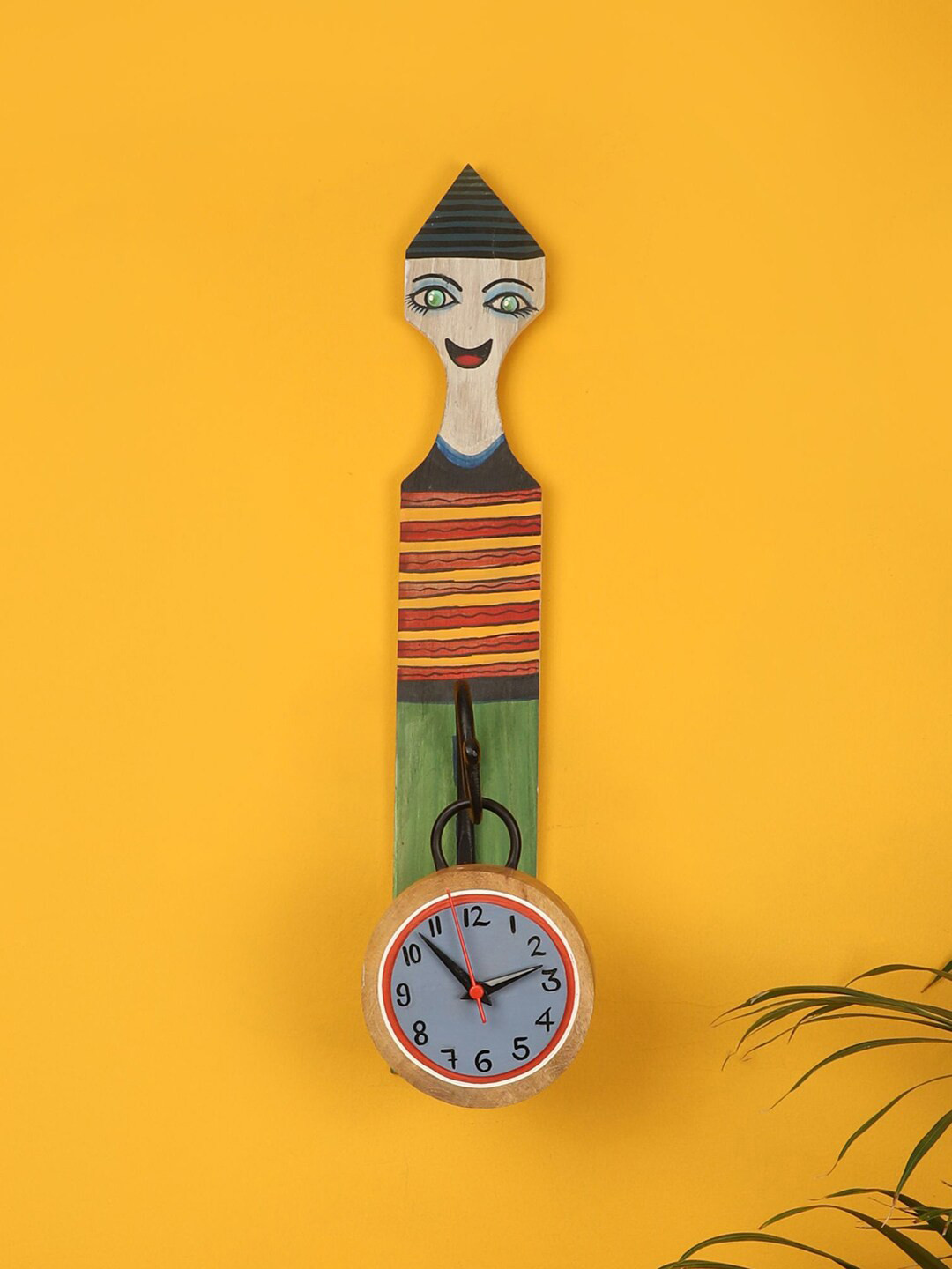 AAKRITI ART CREATIONS Nobita's Wood Large Display 2 Pcs Round Battery Analogue Wall Clock-12.7cm