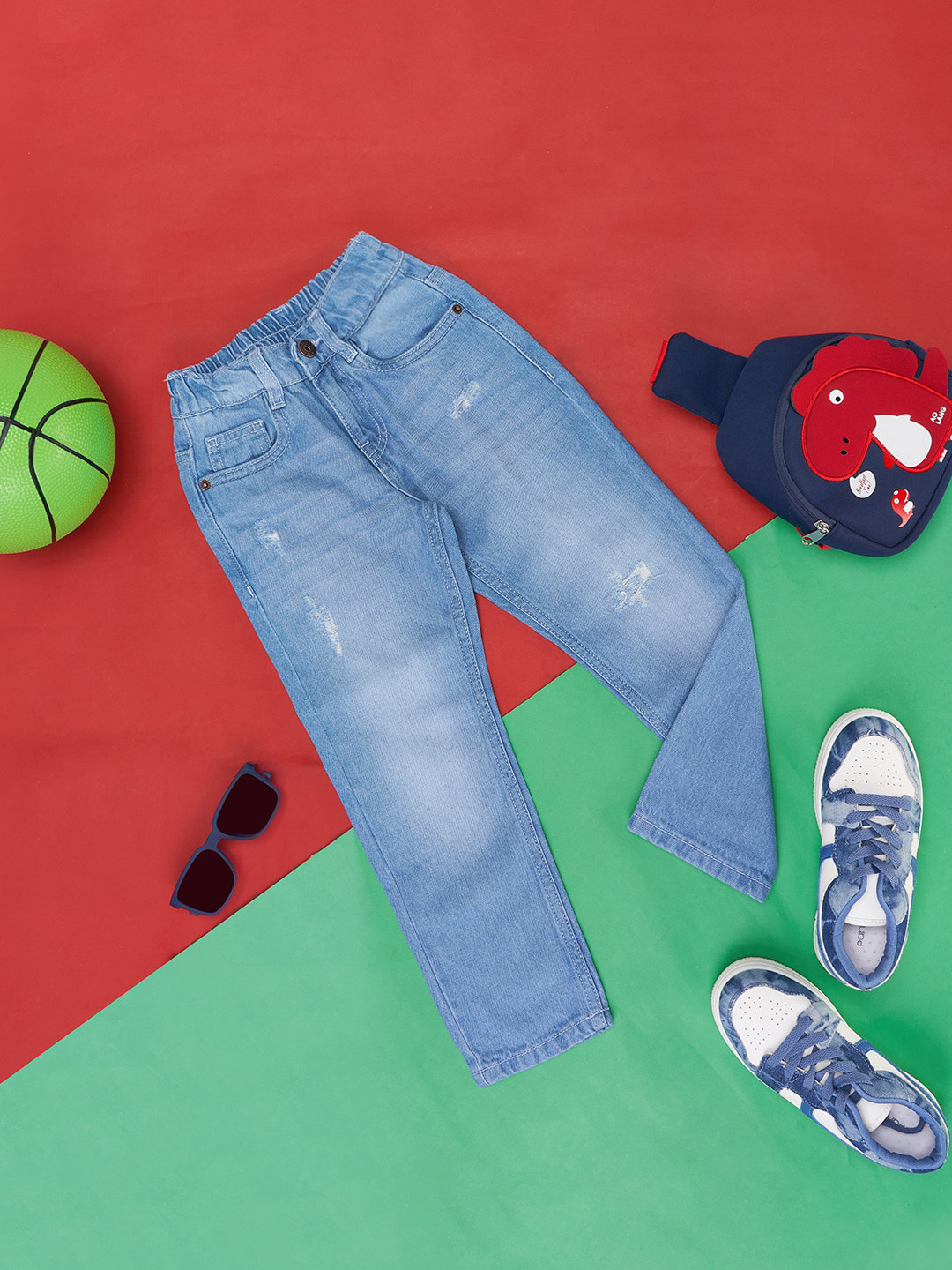 Pantaloons Junior Boys Mildly Distressed Light Fade Jeans