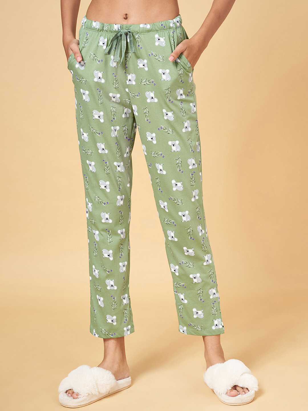 Dreamz by Pantaloons Women Cotton Straight-Leg Lounge Pants