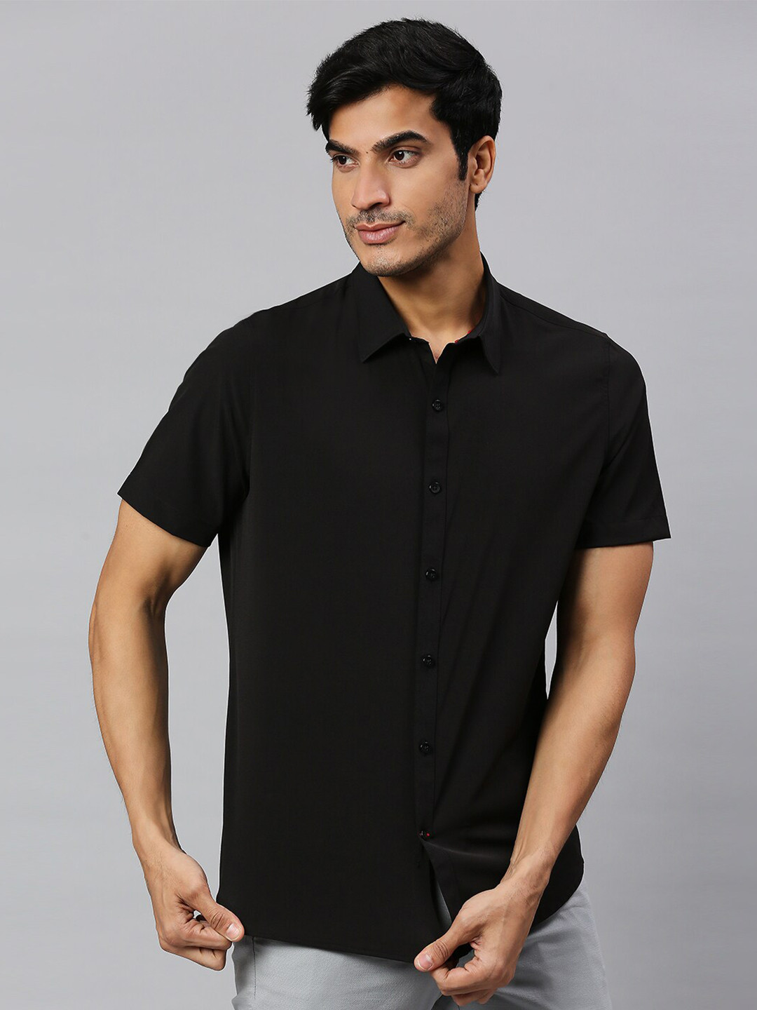 Thomas Scott Classic Slim Fit 4 Way Stretch Spread Collar Casual Shirt