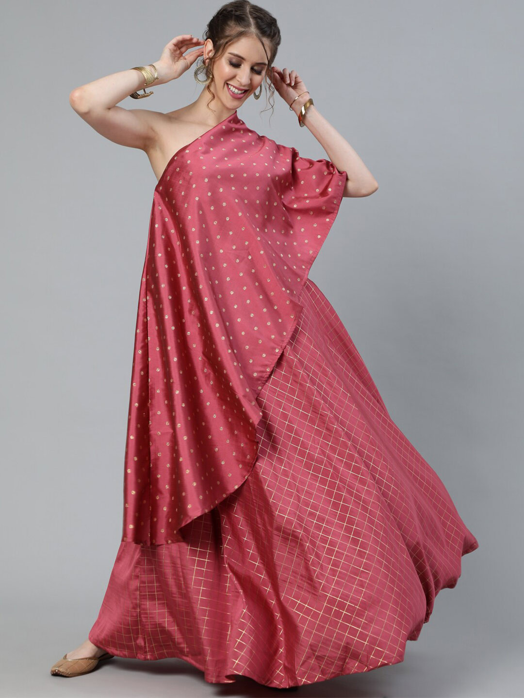 AKS Geometric Printed Ready To Wear Lehenga Choli