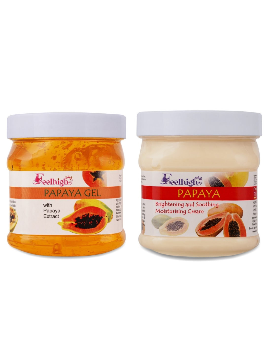 FEELHIGH Combo Of Papaya Face Gel & Papaya Moisturising Cream- 500ml Each