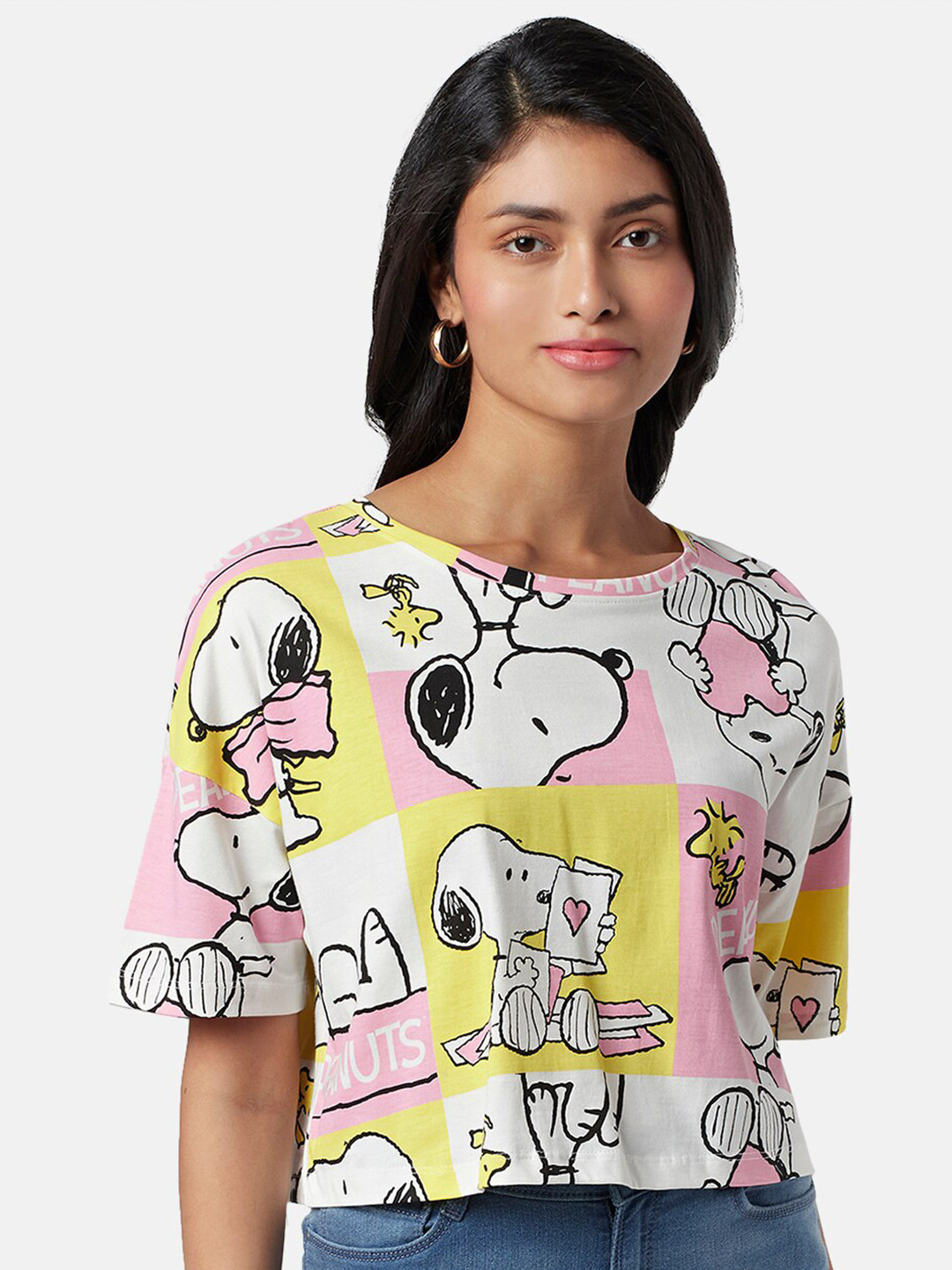 Honey by Pantaloons Peanuts Printed Cotton Crop Top