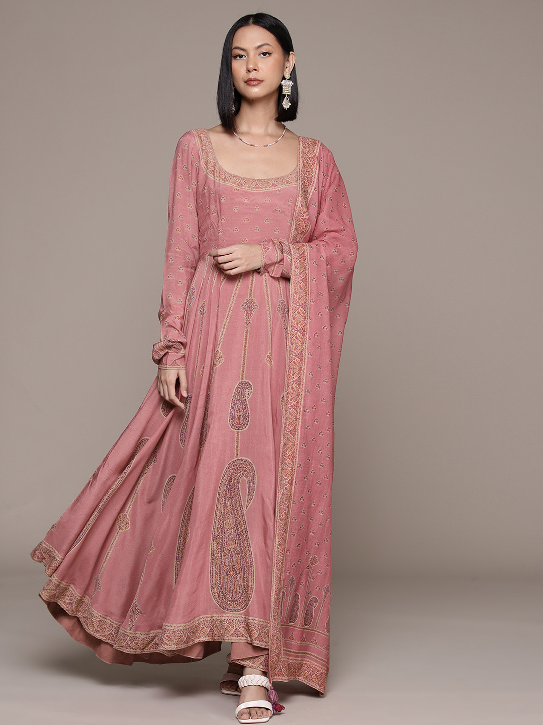 Ritu Kumar Paisley Printed Regular Kurta With Leggings & Dupatta