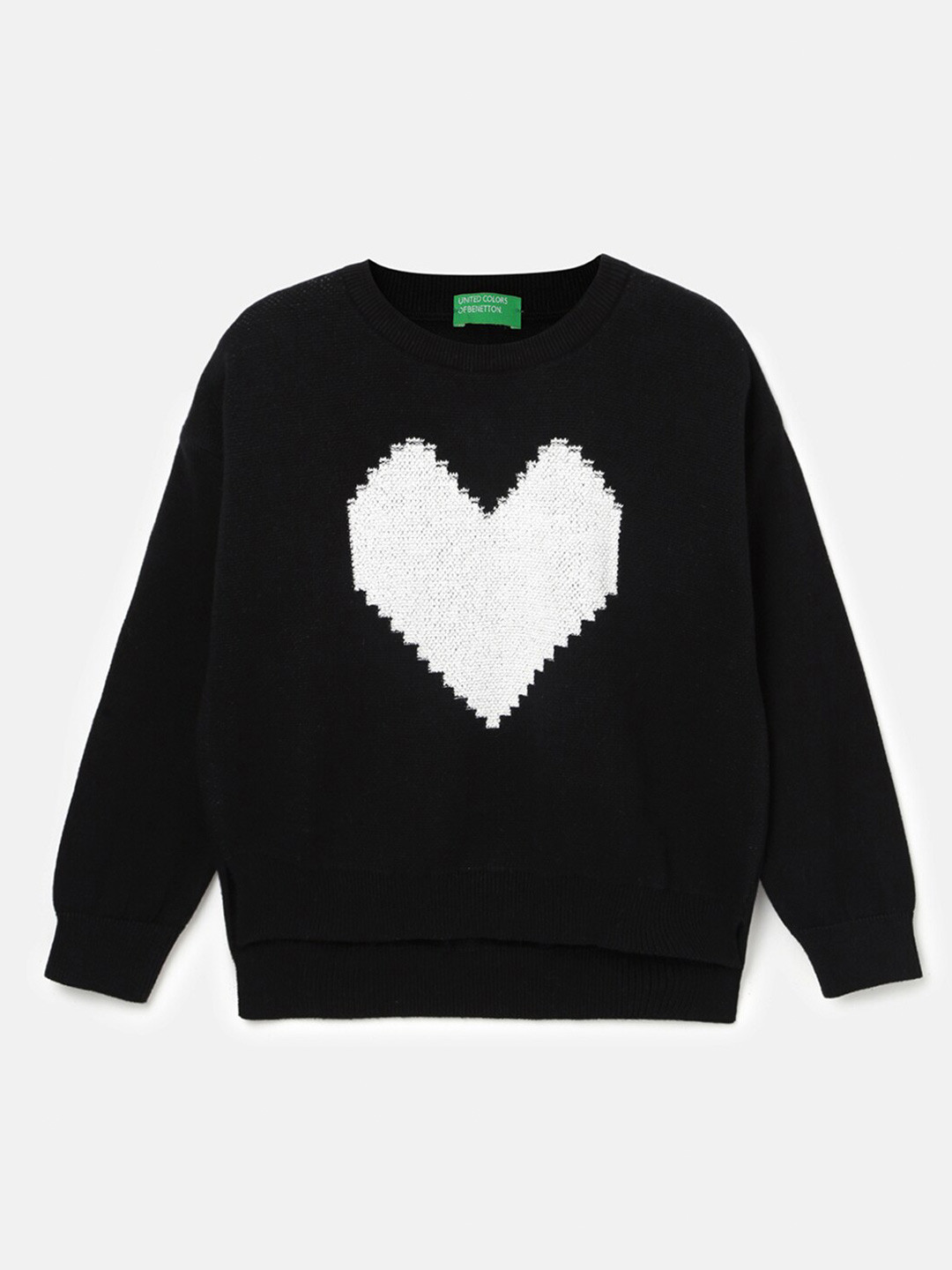 United Colors of Benetton Girls Graphic Printed Cotton Pullover