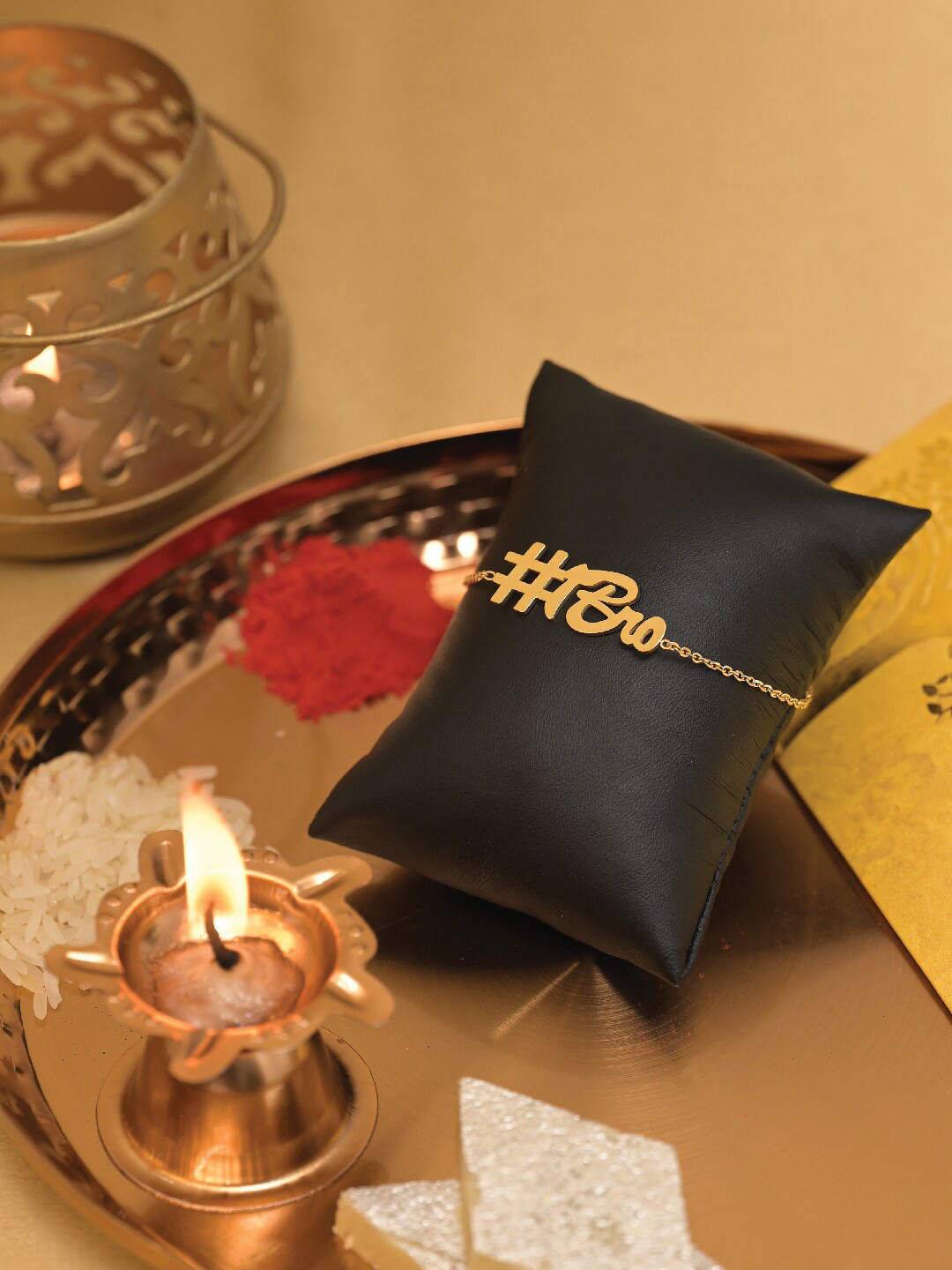 PALMONAS 18KT Gold Plated Rakhi