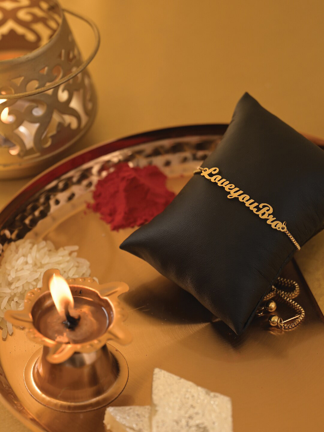 PALMONAS 18K Gold-Plated Drawstring Rakhi