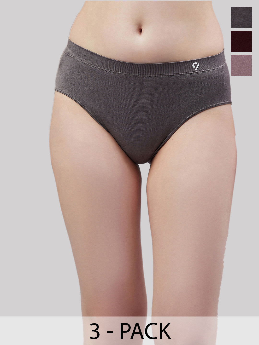 C9 AIRWEAR Women Pack Of 3 Seamless Soft Stretch Everyday Fit Bikini Briefs P1197_Pack3