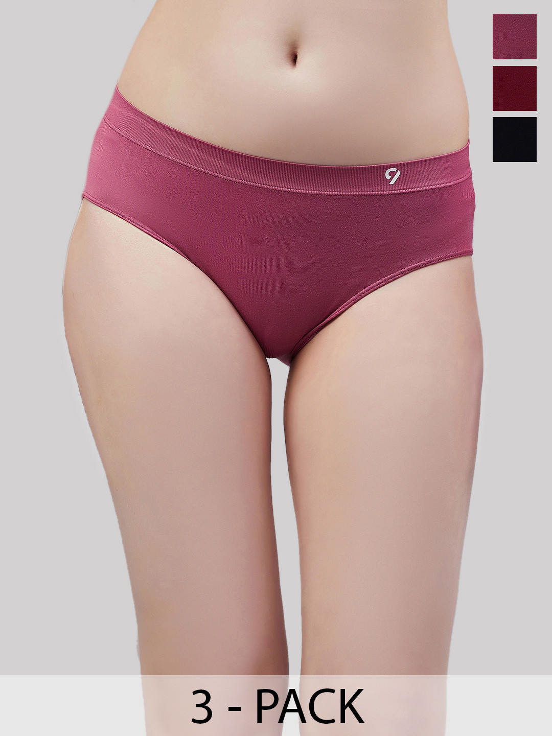 C9 AIRWEAR Pack of 3 Seamless Flexible & Light Comfort Anti Microbial Bikini Briefs