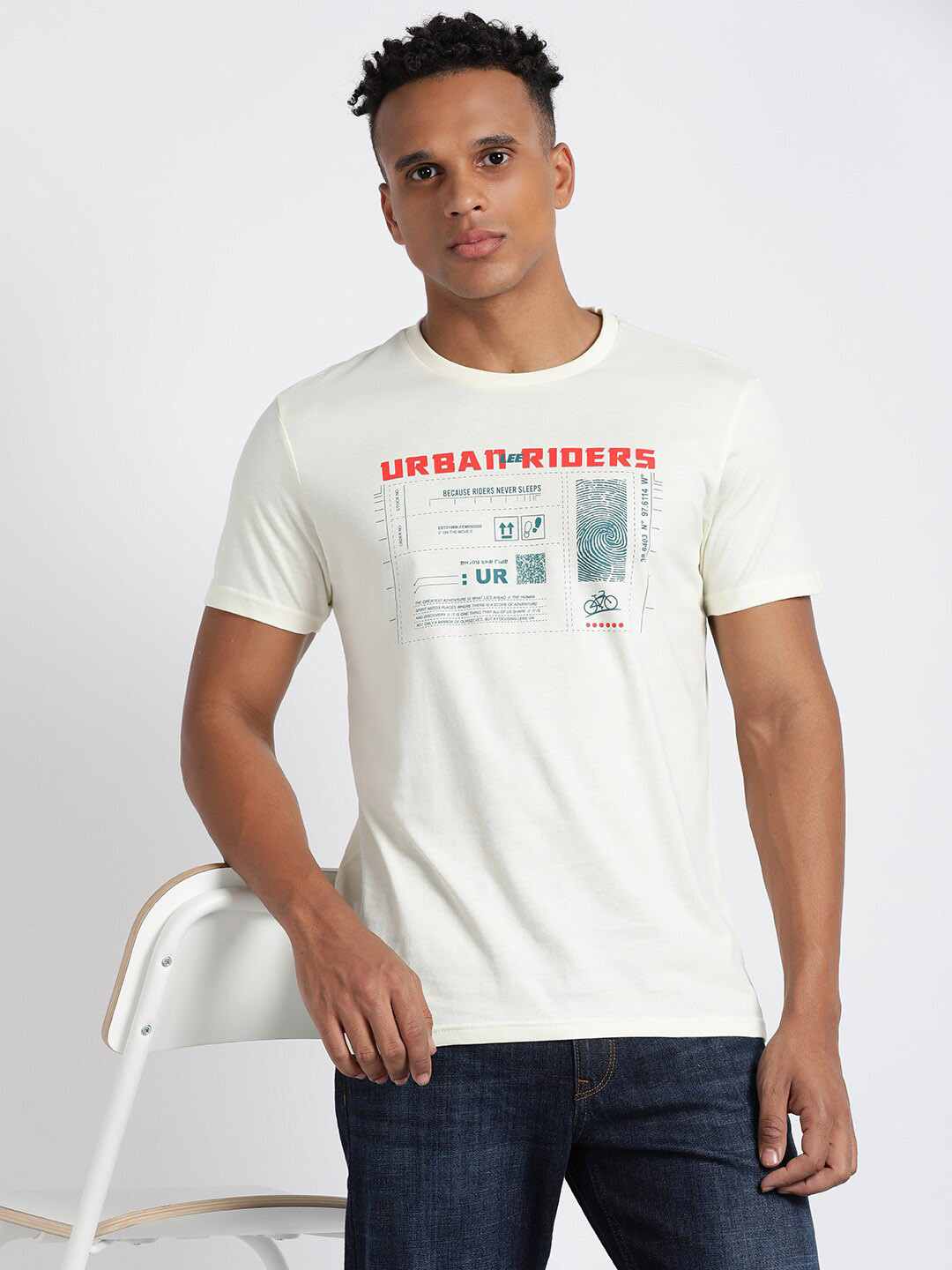 Lee Typography Printed Short Sleeves Cotton Slim Fit T-shirt