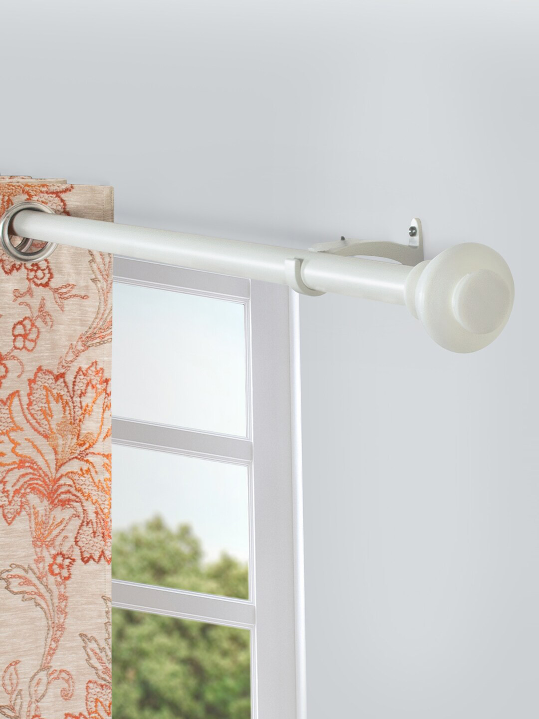Deco Window Off-White 2 Pieces Extendable Curtain Rods