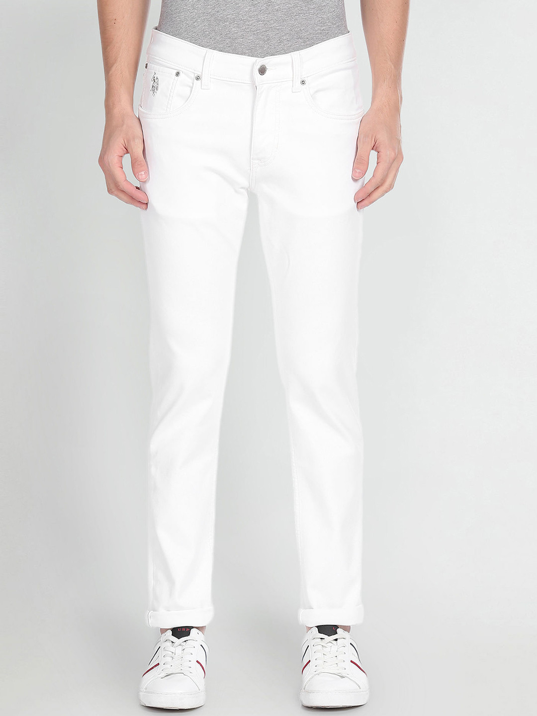 U.S. Polo Assn. Denim Co. Brandon Slim Tapered White Jeans