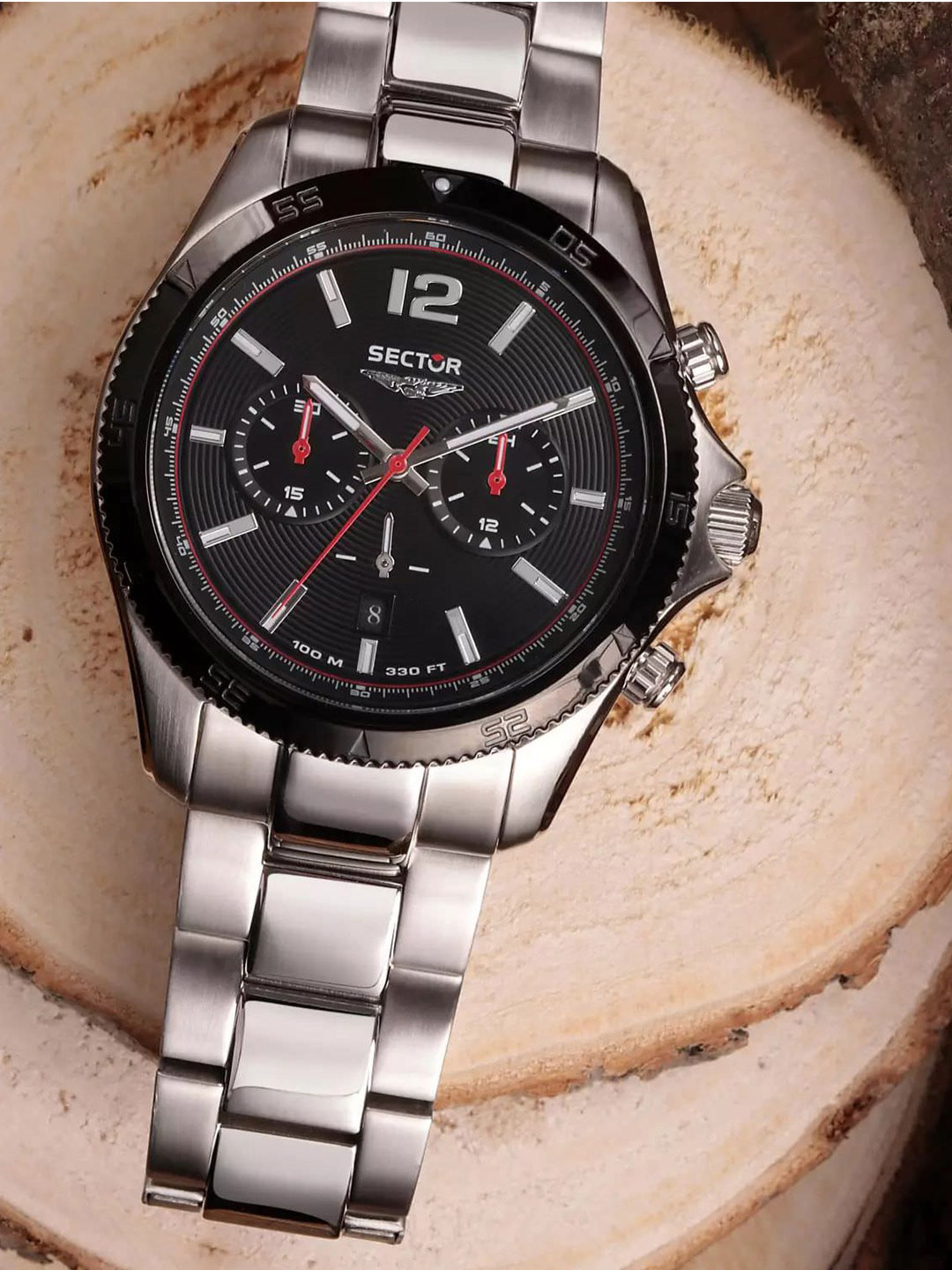 Sector Men Printed Stainless Steel Bracelet Style Straps Analogue Watch R3273631004