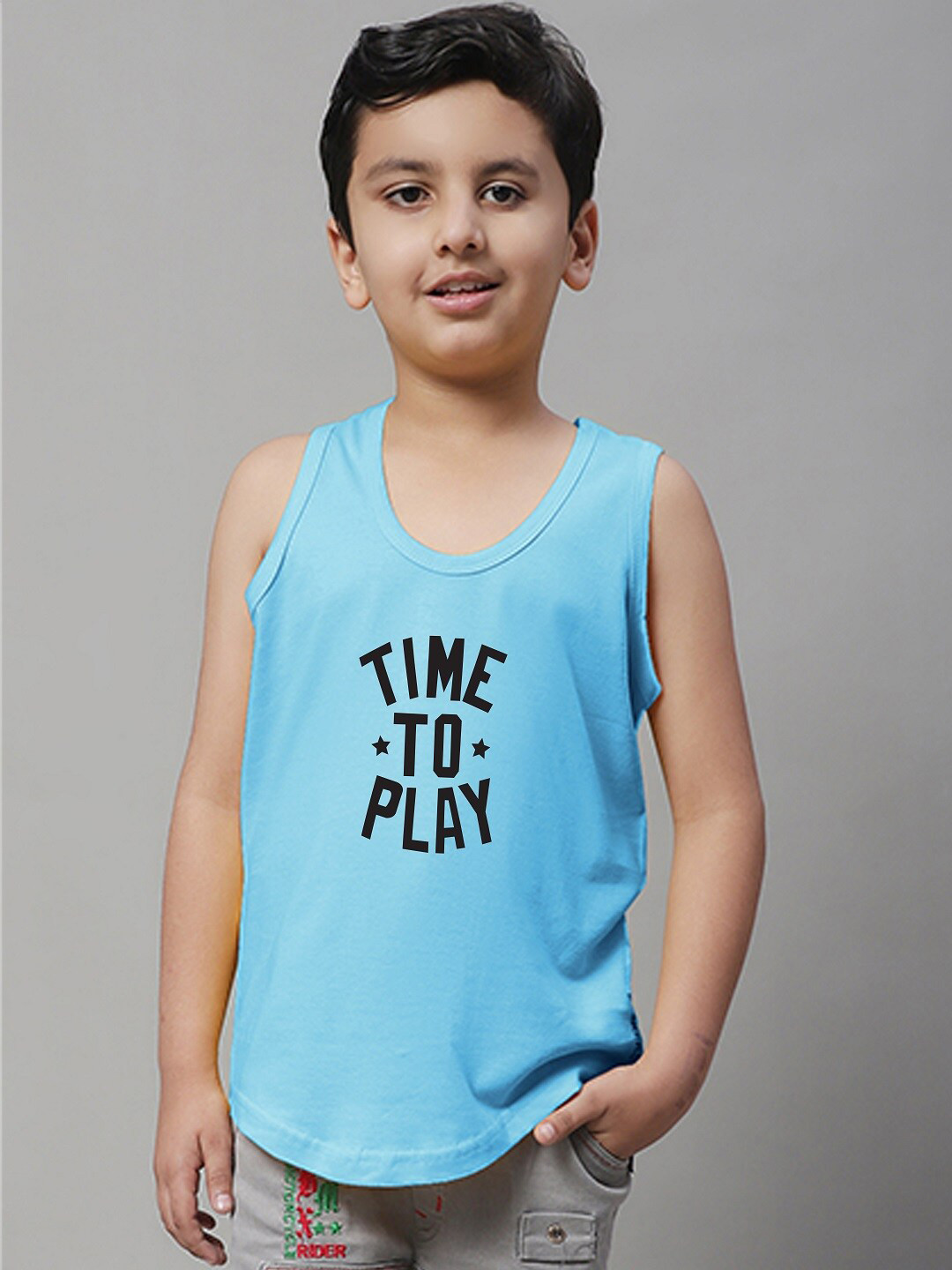 Friskers Boys Bio Wash Time To Play Printed Pure Cotton Innerwear Vest