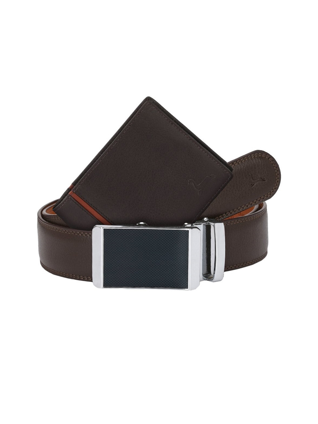 Pacific Gold Genuine Leather Belt and Bi-Fold Wallet Gift Set Box